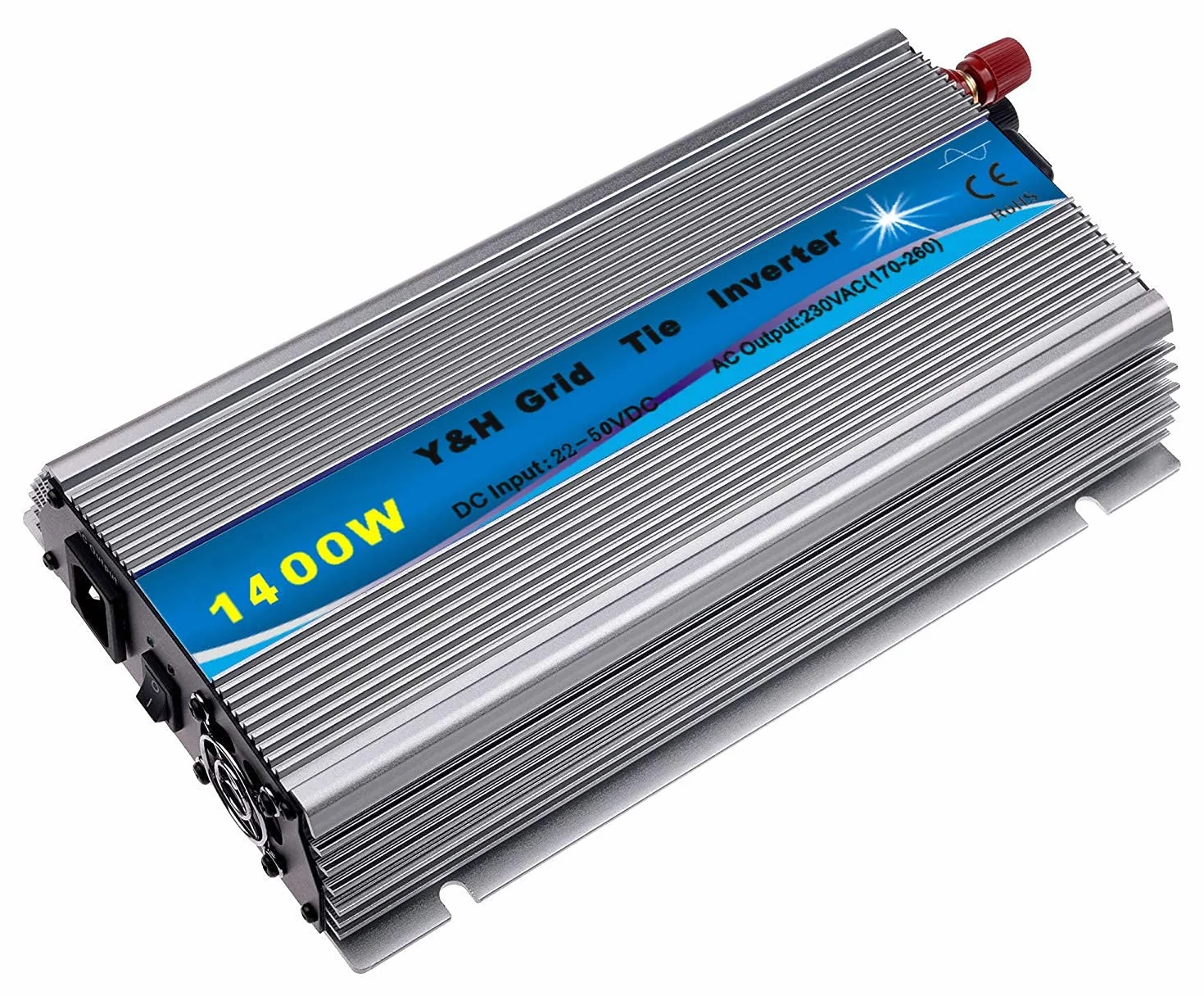 Y&H 1400W Onduleur de réseau MPPT Onde sinusoïdale pure DC30-45V à AC220V sortie pure connexion au réseau à onde sinusoïdale Onduleur à grille solaire pour panneaux solaires de 24 V 30 V 36 V