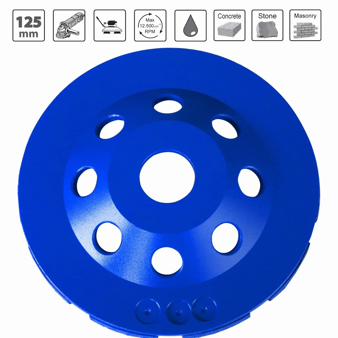 S&R Disque Diamant 125 Poncage Beton Meule Surfacage Béton. Meule Boisseaux Abrasive à Poncer Béton Pierre Granit pour Meuleuse 125mm