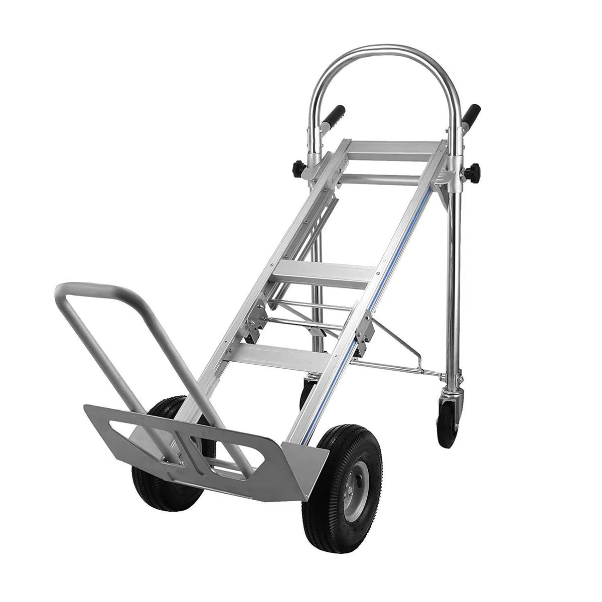 Chariot de Transport Pliable 350kg Chariot Manuel 3 en 1 Diable Multi-Usage Coulisseau d'Escalier en Aluminium 350kg Chariot avec Roues en Plastique Chariot Empilable Charge Lourd