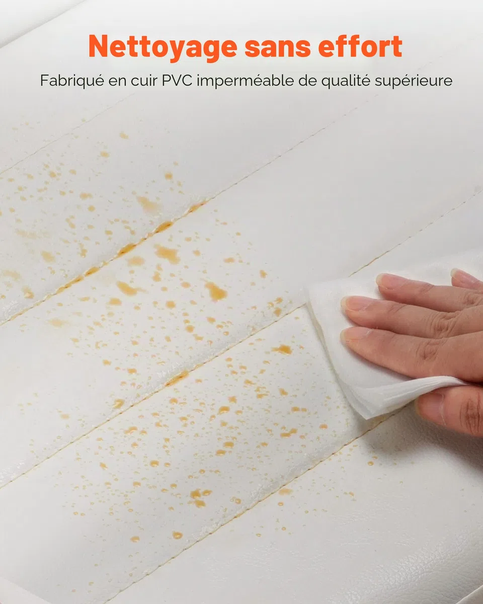 VEVOR Chaises Salle à Manger Modernes, Ensemble Chaises de Cuisine en Cuir 4 Pièces, avec Dossier, Coussins Épais et Pieds en Métal, Meuble d’Appoint Peu Encombrant, pour Table à Manger, Blanc