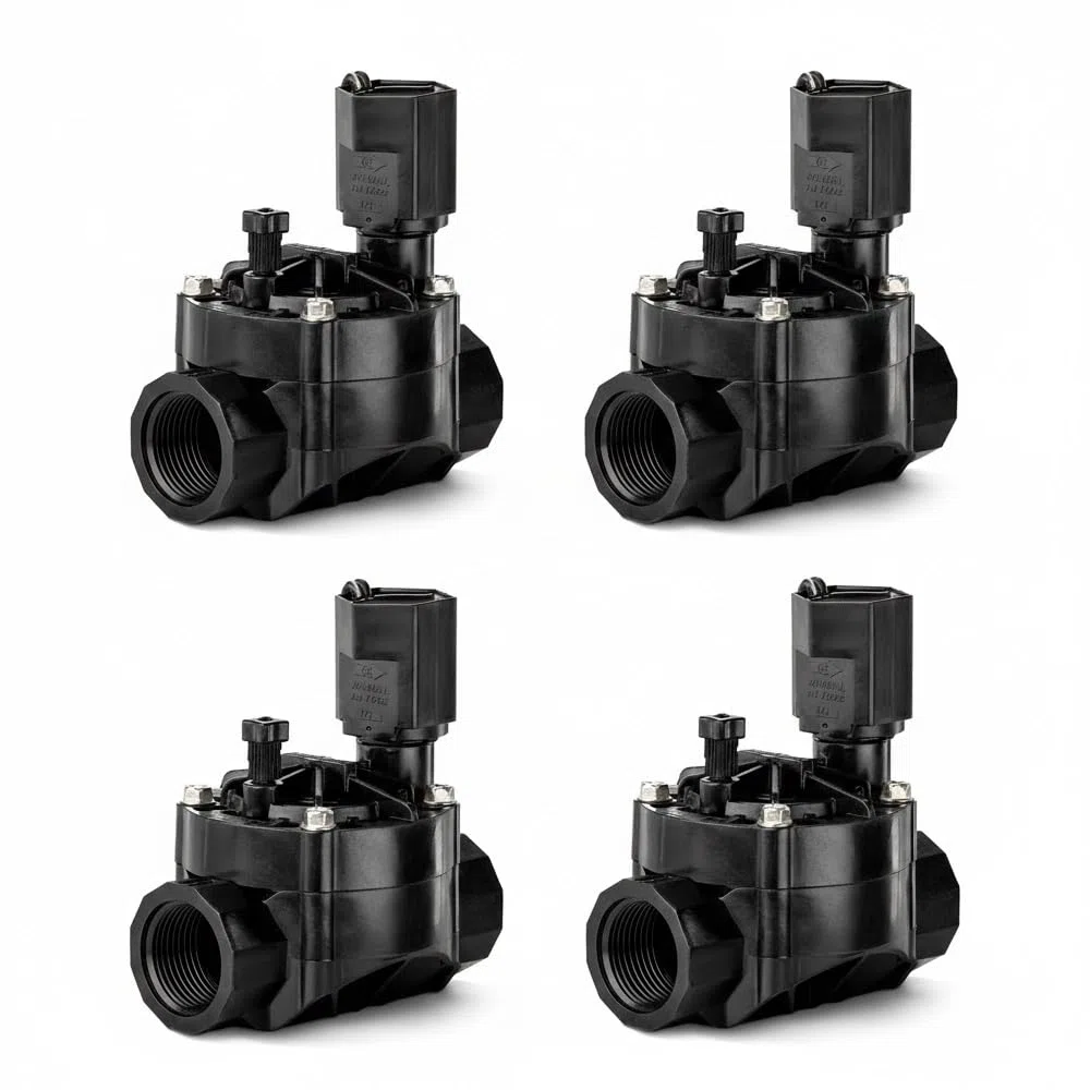 Lot de 4 Électrovanne d'arrosage Rain Bird 100HV 1'' 9V, pour les programmeurs à piles