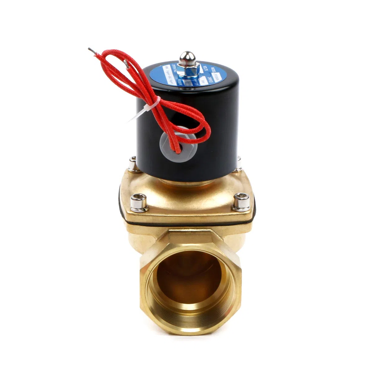 U.S. Solid Électrovanne électrique en laiton 2" – 12V DC, Normalement Fermée, Air, Eau, Carburant, VITON, Filetage G