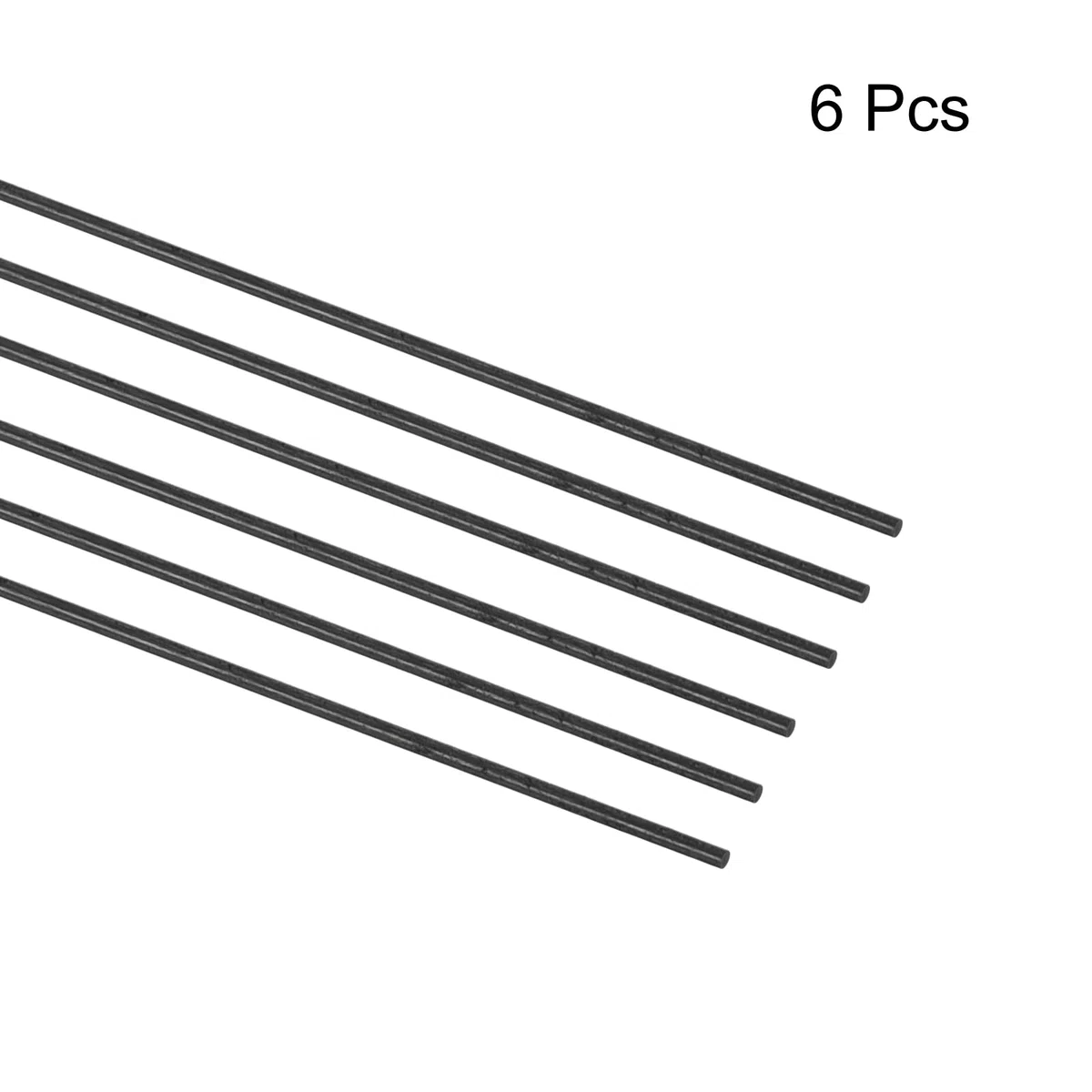 sourcing map Fibre carbone Tige, 1,5mm x 300mm pour RC Avion Bricolage Outil Aile Tube Quadcopter Bras, Paquet de 6