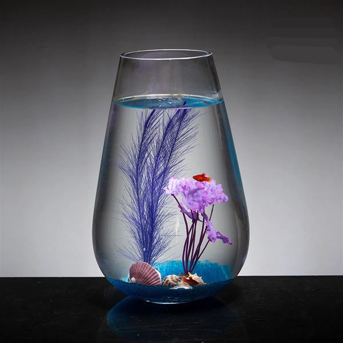 Aquarium, réservoir à poissons, Grand aquarium cylindrique en verre for poissons rouges, petit aquarium, ornements Aquascape, vase de bureau en verre transparent, bol à poissons