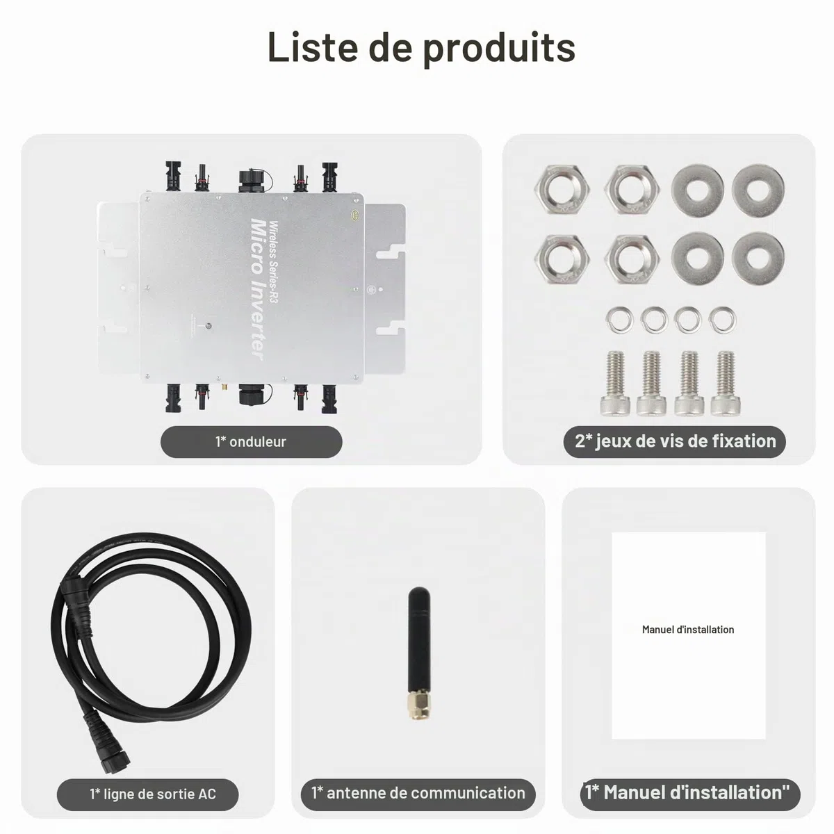Micro onduleur Micro onduleur Solaire MPPT Grid Tie Converter avec système de Surveillance de téléphone Portable WiFi(WVC-1600W)