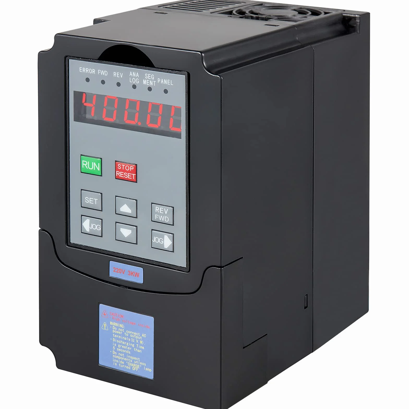 VEVOR Convertisseur de fréquence 3 kW VFD Convertisseur de fréquence 220 V pour tours, fraiseuses, camions, grues, pompes et convoyeurs
