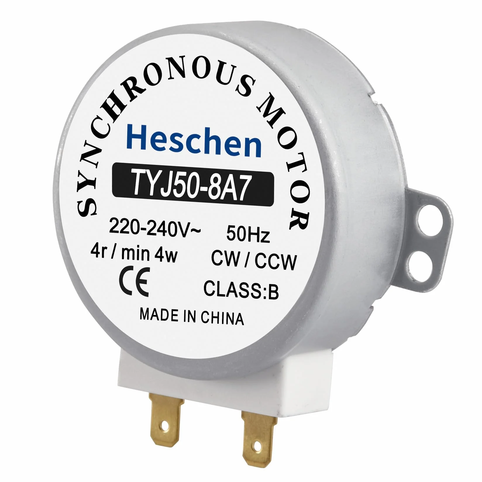 Heschen Moteur synchrone TYJ50-8A7 220-240VAC 4R/Min CW/CCW 50Hz pour table de tour de four à micro-ondes