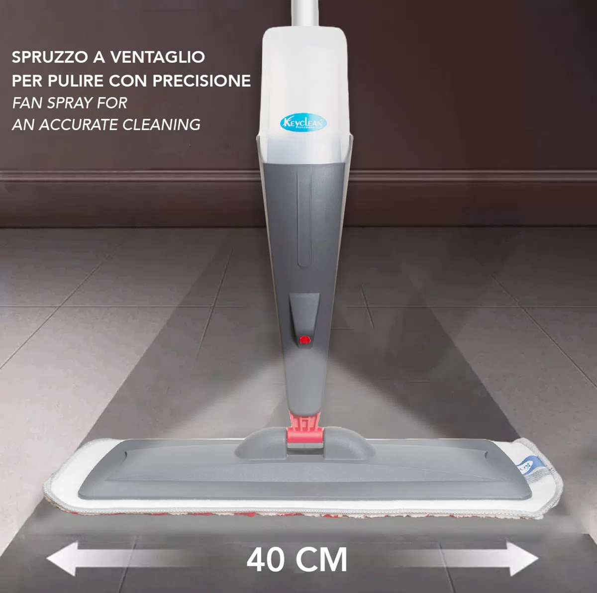 IPEA Balais Serpillère Vaporisateur en Aluminium avec Chiffon en Microfibre – Super Léger - Mop Spray Pulvérisateur pour Maison, la Cuisine, Le Bois Dur, Le Stratifié, Le Bois, la Céramique