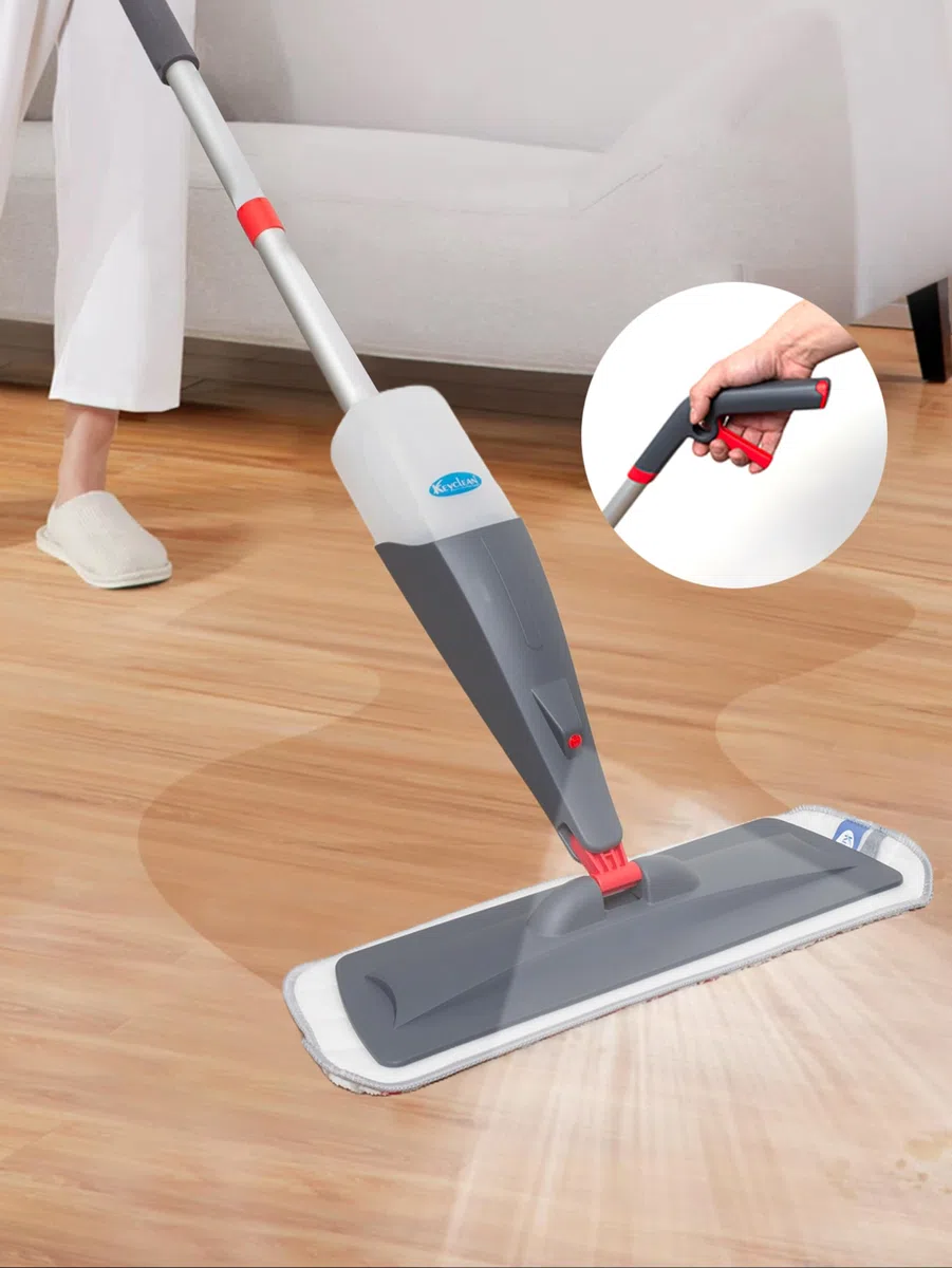 IPEA Balais Serpillère Vaporisateur en Aluminium avec Chiffon en Microfibre – Super Léger - Mop Spray Pulvérisateur pour Maison, la Cuisine, Le Bois Dur, Le Stratifié, Le Bois, la Céramique
