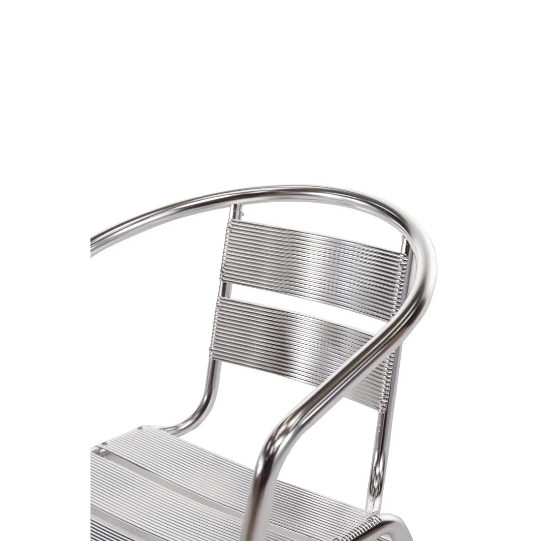 Bolero Lot de 4 fauteuils en aluminium Argenté 530 x 580 x 735 mm