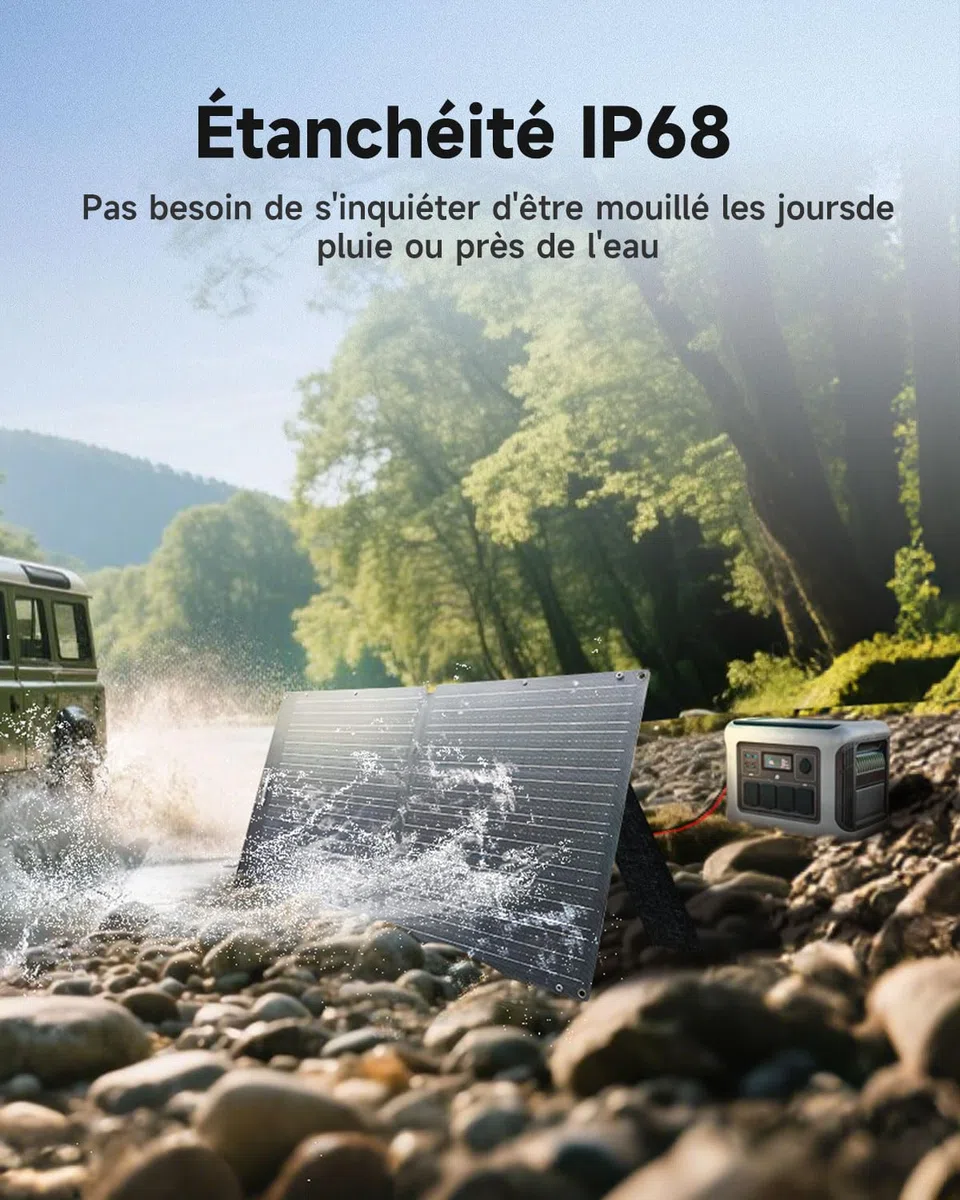 ALLPOWERS Panneau solaire 100W SE100,panneau solaire pliable IP68,panneau solaire en silicium monocristallin avec un rendement de 25%,adapté aux balcons,caravanes et camping-cars