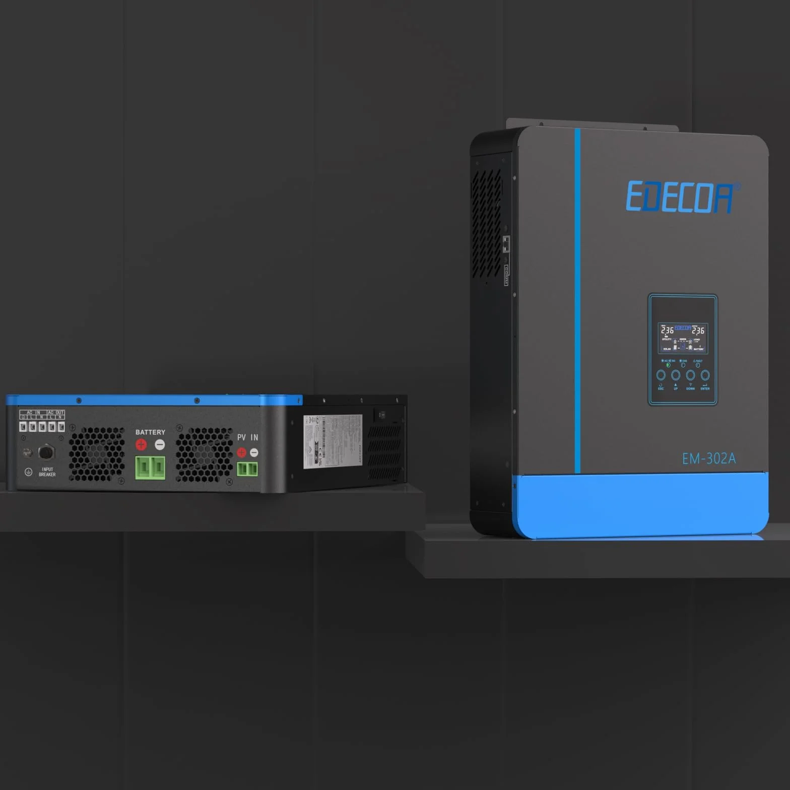 EDECOA Onduleur Hybride 24v 3000w MPPT 80A 3.2KVA/3000W 220v Pur Sinus (Off-Grid) Chargeur Solaire avec Chargeur de Batterie, réseau prioritaire, régulateur de Charge Solaire