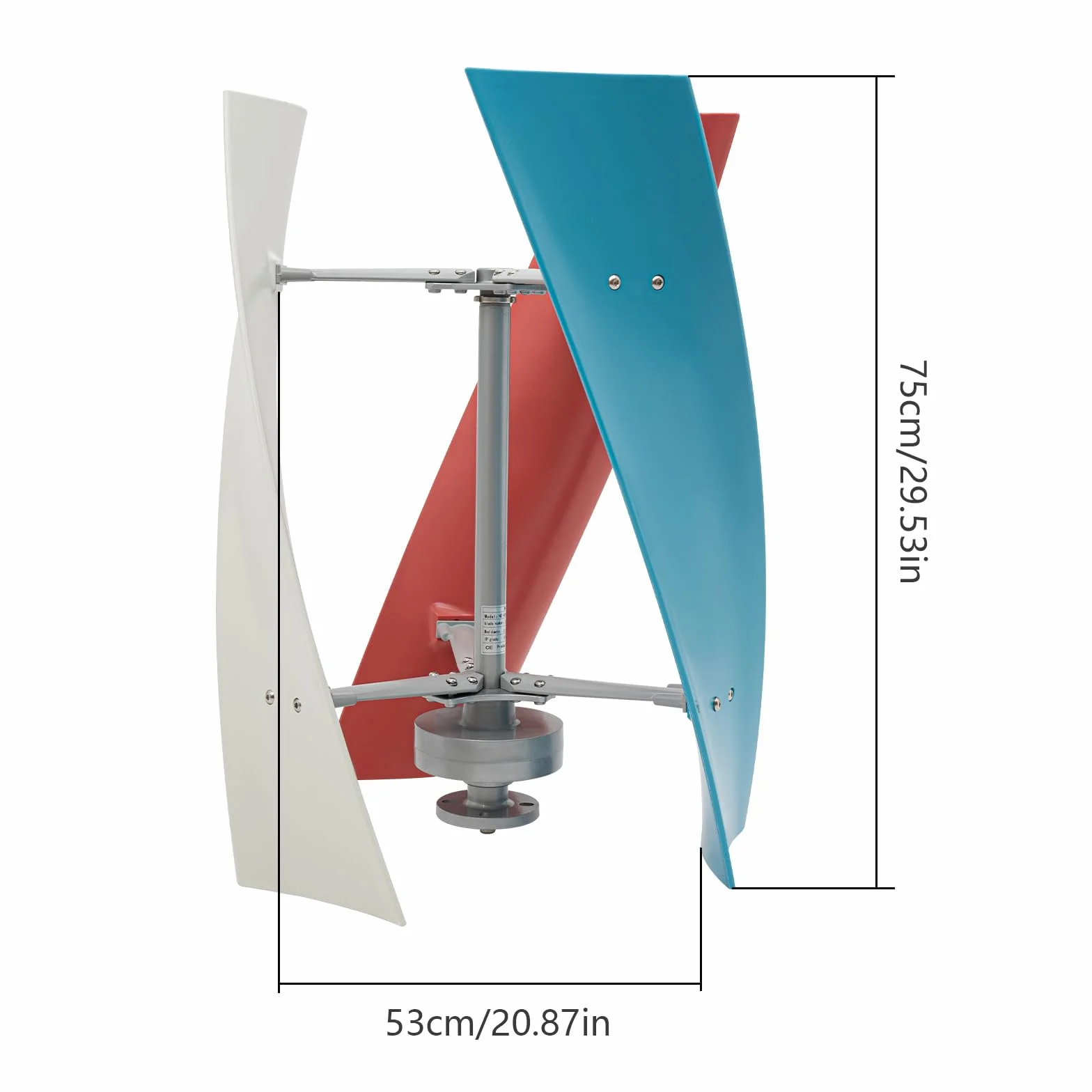 Éolienne à 3 lames - Régulateur vertical - Générateur éolien - Avec alimentation verticale - Contrôleur en spirale - Protection de vitesse maximale