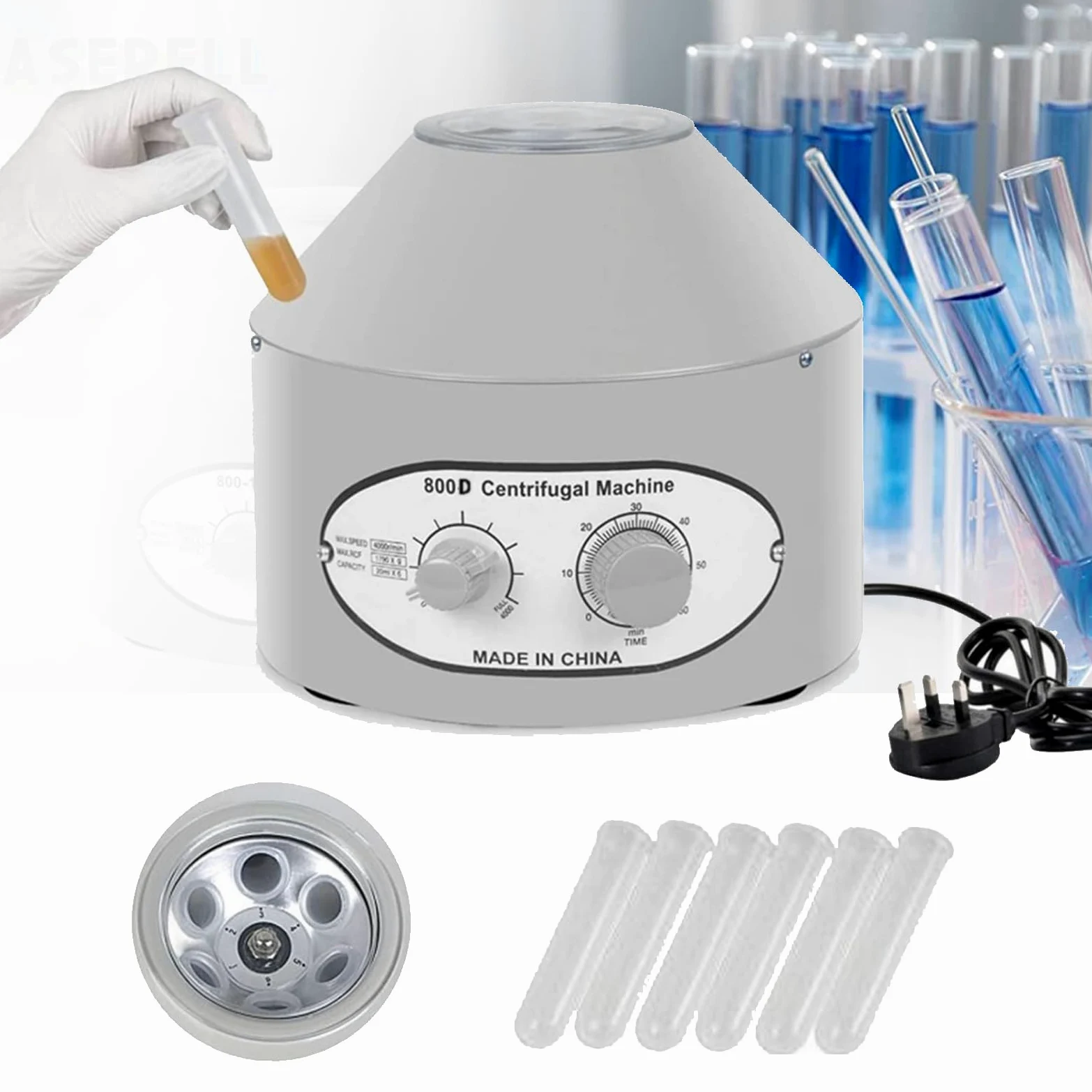 SYUFRE Centrifugeuse de Sang Électrique, Fonction de Minuterie de 0 À 60 Minutes Centrifugeuse À Plasma Centrifugeuse Lab Desktop Electric 4000Rpm Centrifugeuse Capacité 20 ML X 6