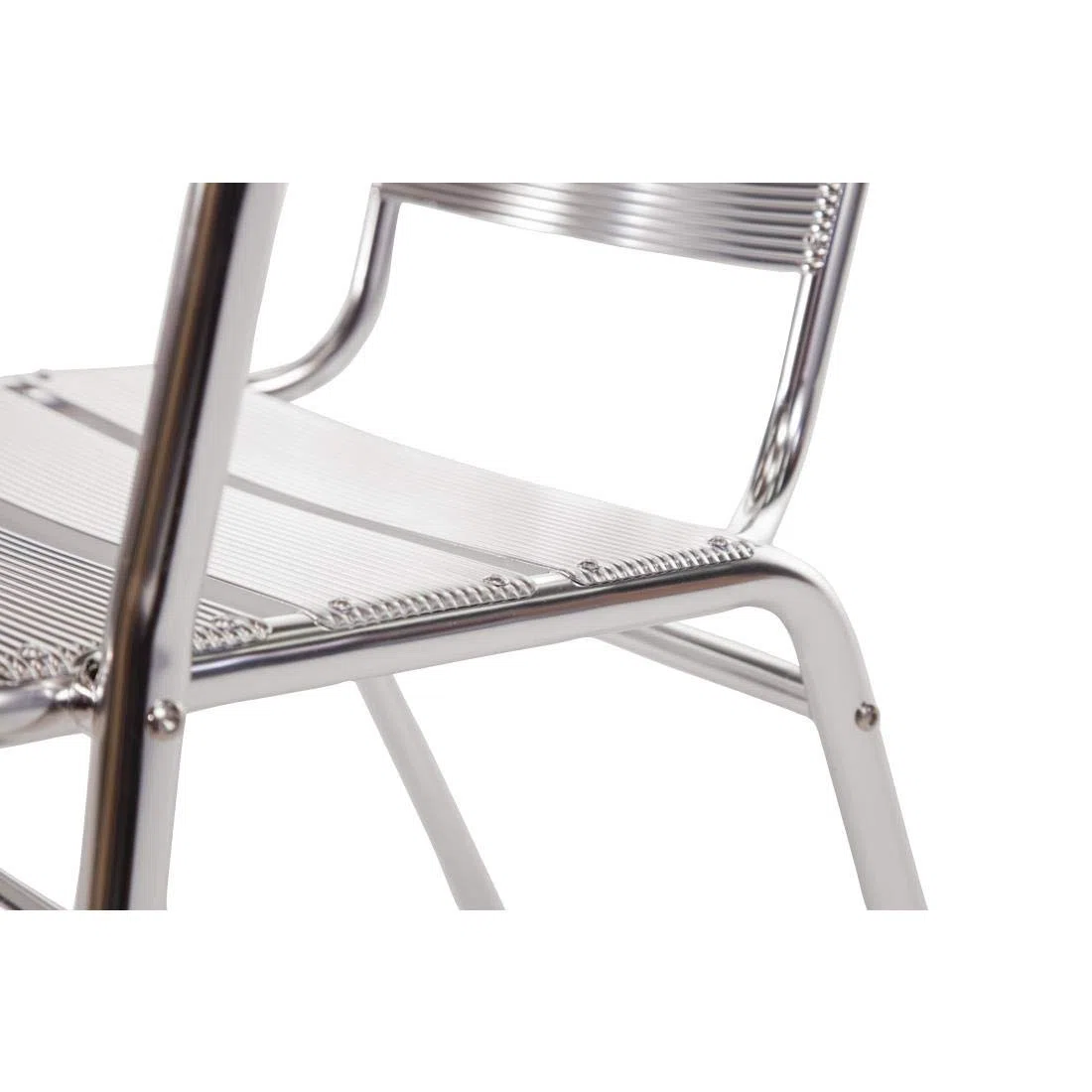 Bolero Lot de 4 fauteuils en aluminium Argenté 530 x 580 x 735 mm